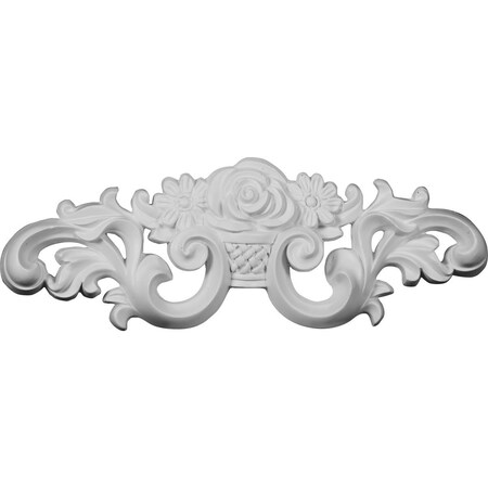Ekena Millwork 13 3/4"W x 4 3/4"H x 1 1/4"P Flower Basket Onlay ONL05X14X01FL